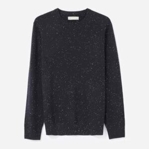 Everlane Cashmere Crew Sweater in Dark Navy Donegal